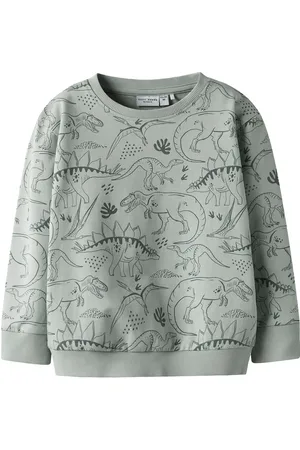 NAME IT Nmmvermo Aop Ls Nreg Sweat Unb Tops Sweat-shirts & Hoodies Sweat-shirts Grey