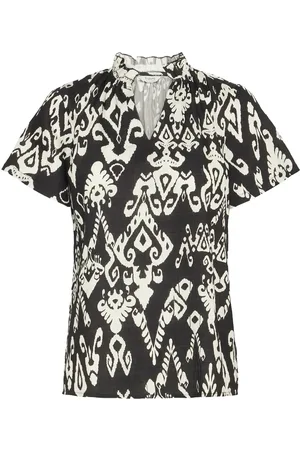 B YOUNG Byjasmina Vneck Blouse - Tops Blouses Short-sleeved Black