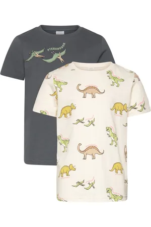 Lindex Top Ss 2 Pack Dino Sets Sets With Short-sleeved T-shirt Multi/patterned