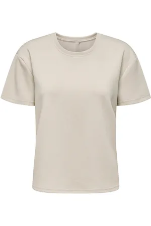 ONLY Onplounge-Mina On Ss Loose Swt Tee Tops T-shirts & Tops Short-sleeved Cream