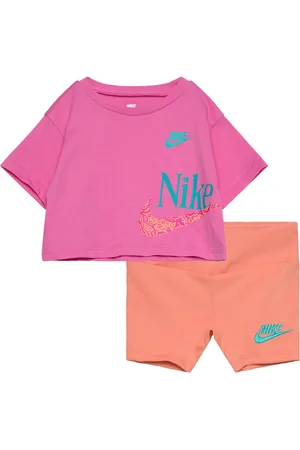 Nike Ks-Knit Short Set Sport Sets With Short-sleeved T-shirt Pink