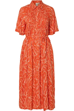 Y.A.S Lefira 2/4 Long Shirt Dress S. Polvipituinen Mekko Red