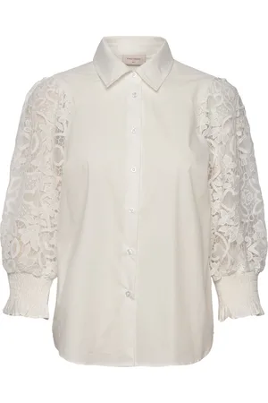 Freequent Shirt From Freequent In A Light Material. The Shirt Has A Front Button Fastening Tops Shirts Long-sleeved White