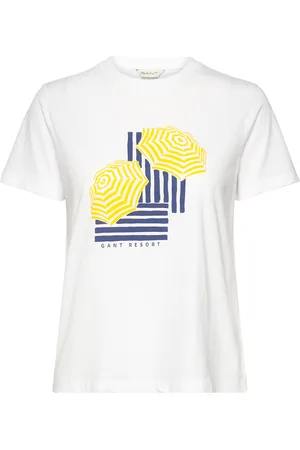GANT Reg Graphic Ss T-Shirt Tops T-shirts & Tops Short-sleeved White