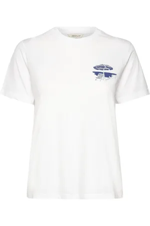 GANT Reg Graphic Ss T-Shirt Tops T-shirts & Tops Short-sleeved White