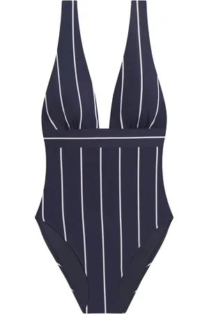 Ralph Lauren Lrl Villa Stripe Banded V-Neck Swim Uimapuku Uima-asut Navy