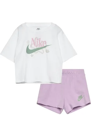 Nike Ks-Knit Short Set Sport Sets With Short-sleeved T-shirt White