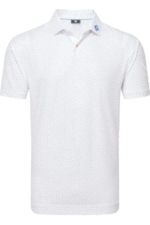 FootJoy Bounce Print Pique Sport Men Sport Clothing Sport Tops Sport Polos Sport Short-sleeved Polos White