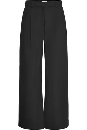 Weekday Low Waist Wide Suiting Trousers Bottoms Trousers Suitpants Black