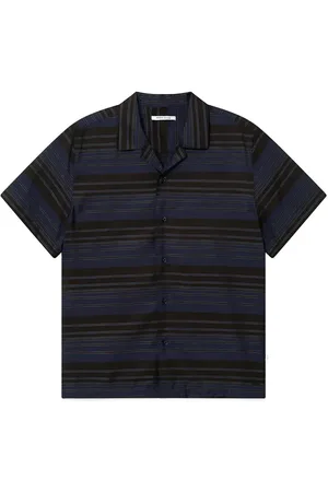 WoodWood Wwaaron Resort Tops Shirts Short-sleeved Shirts Blue