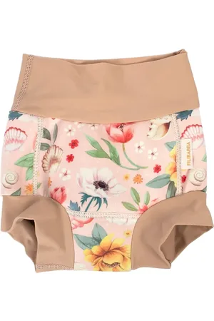 Filibabba Lucca – Blebadebukser 1-2 År – Ocean Blossom Swimwear Nappie Briefs Pink