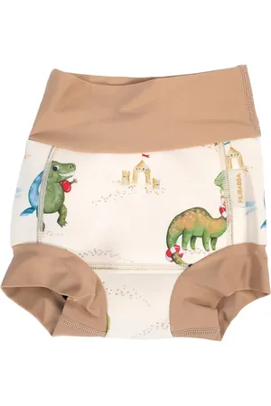 Filibabba Lucca – Blebadebukser 2-3 År – Dino Beach Swimwear Nappie Briefs Cream
