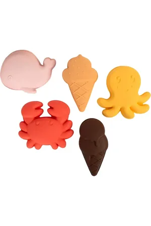 Filibabba Silik Sandforme 5 Stk. - Peach Mix Toys Bath & Water Toys Bath Toys Multi/patterned