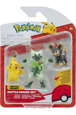 Pokemon Battle Figure 3 Pk Litleo, Pikachu, Floragato Toys Playsets & Action Figures Action Figures Multi/patterned