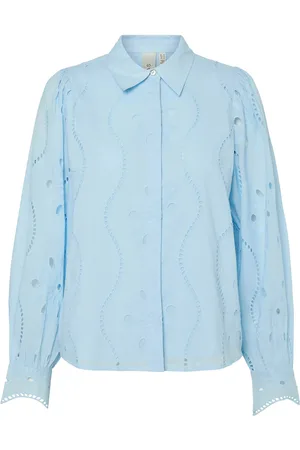 Y.A.S Cera Ls Shirt S. Tops Shirts Long-sleeved Blue
