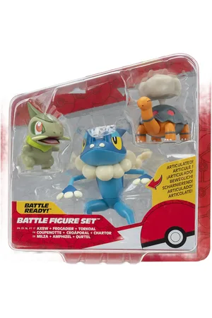 Pokemon Battle Figure 3 Pk Torkoal, Axew, Frogadier Toys Playsets & Action Figures Action Figures Multi/patterned