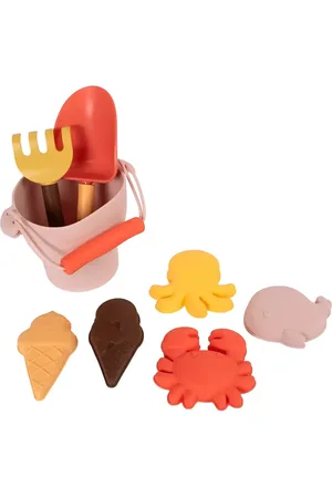 Filibabba Silik Strandsæt - Peach Mix Toys Bath & Water Toys Bath Toys Pink