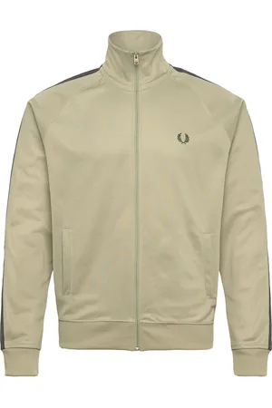 Fred Perry Contrast Tape Trk Jkt Tops Sweat-shirts & Hoodies Sweat-shirts Green