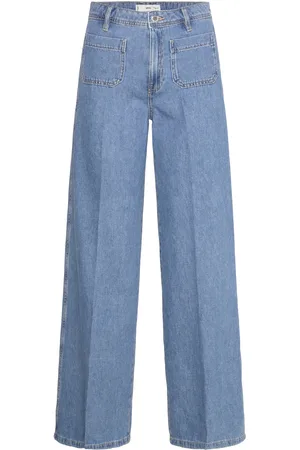 MANGO Wideleg Jeans With Pockets Bottoms Jeans Wide Blue