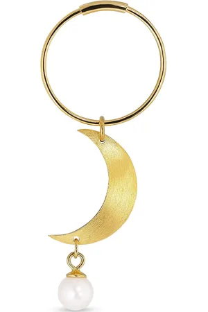 Jane Koenig Half Moon Creole With Pearl Korvakoru Korut Gold