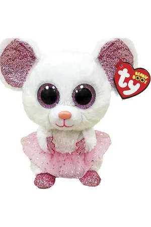 TY Nina - White Ballerina Mouse Reg Toys Soft Toys Stuffed Animals Pink