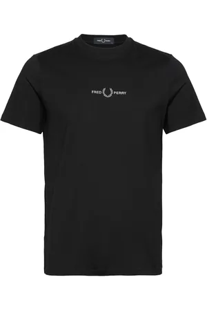 Fred Perry Embroidered T-Shirt Tops T-shirts Short-sleeved Black