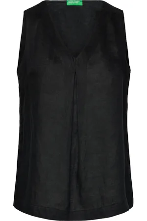 Benetton Blouse Tops Blouses Sleeveless Black