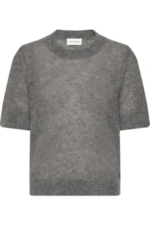 Dagmar Brushed Alpaca Top Tops Knitwear Jumpers Grey
