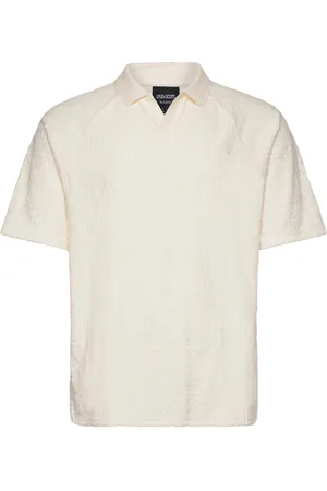 Lyle & Scott Emblem Towelling Polo Shirt Tops Knitwear Short Sleeve Knitted Polos Cream