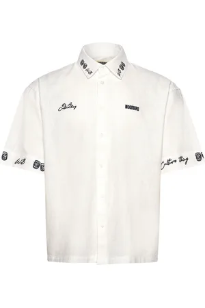 Woodbird Wbwang Embroid Shirt Designers Shirts Short-sleeved Shirts White