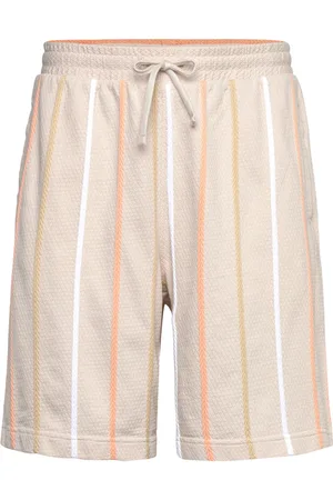 J Lindeberg Simon Stripe Shorts Bottoms Shorts Casual Cream