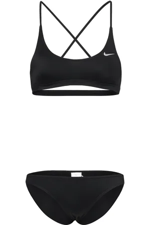 Nike Nike Solid Lace Up Bikini Set Bikinit Black