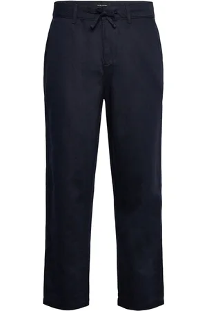 Lyle & Scott Linen Blend Drawstring Trouser Bottoms Trousers Casual Navy