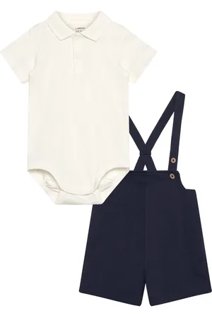 Lindex Set Body W Dungarees Shorts Sets Sets With Short-sleeved T-shirt Multi/patterned