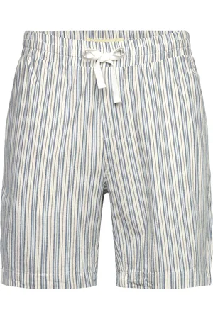 Woodbird Wbbommy Stripe Shorts Designers Shorts Casual Blue