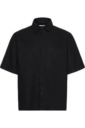 Woodbird Wbwang Embroid Shirt Designers Shirts Short-sleeved Shirts Black
