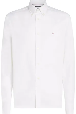 Tommy Hilfiger Flex Dobby Sf Shirt Tops Shirts Casual Shirts White