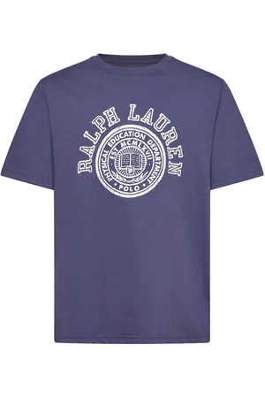 Ralph Lauren Logo Cotton Jersey Tee Tops T-shirts Short-sleeved Blue