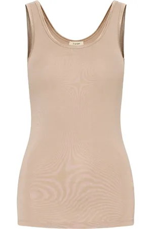 FRANSA Frzulu Top 11 Tops T-shirts & Tops Sleeveless Beige