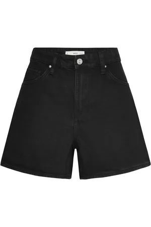 MANGO High-Rise Denim Shorts Bottoms Shorts Denim Shorts Black