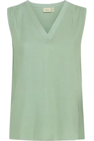 FRANSA Frjuna Top 2 Tops Blouses Sleeveless Khaki Green