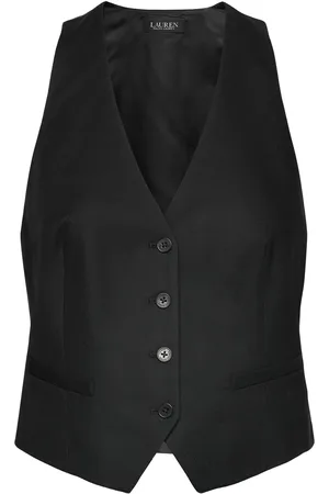 Ralph Lauren Cotton-Blend Vest Blazers Sleeveless Blazers Black