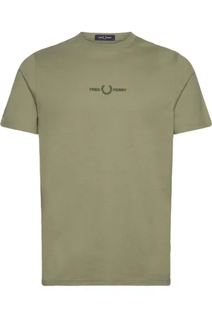Fred Perry Embroidered T-Shirt Tops T-shirts Short-sleeved Khaki Green