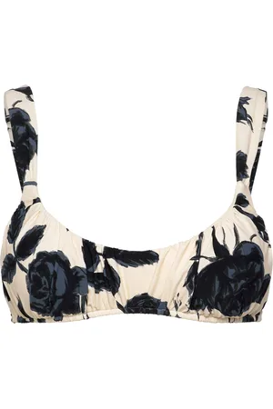 Seafolly Rococo Ruched Bralette Swimwear Bikinis Bikini Tops Bandeau Bikinitops Black