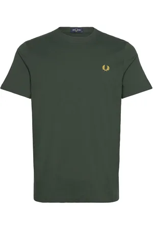 Fred Perry Crew Neck T-Shirt Tops T-shirts Short-sleeved Khaki Green