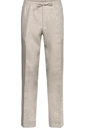 J Lindeberg Soren Drape Linen Pants Bottoms Trousers Linen Trousers Beige