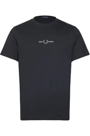 Fred Perry Embroidered T-Shirt Tops T-shirts Short-sleeved Navy