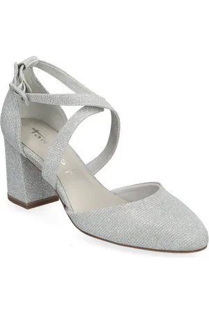 Tamaris Women Court Sho Shoes Heels Pumps Classic Silver