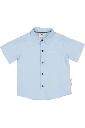 Geggamoja Linen Shirt S.s Tops Shirts Short-sleeved Shirts Blue