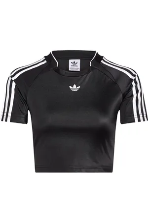 adidas Teamgeist Top Sport Women Sport Clothing Sports Tops & T-shirts Sport Crop Tops Sport Short-sleeved Crop Tops Black